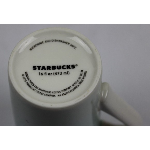 Starbucks Blue Ombre w/White Christmas Tree Holiday 16oz Tall Coffee Mug 2019 - Picture 3 of 8